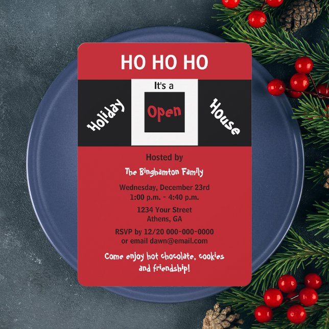 Convite Férias de Natal Abertas à Casa Convidam HOHOHO (Criador carregado)