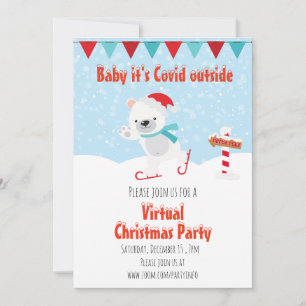 Convite Férias de Natal Bebê Virtual é Covid Lá Fora