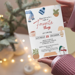 Convite Férias de Natal Coisas favoritas festivas favorita
