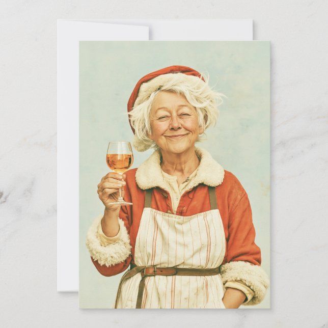 Convite Férias de Natal com Vinho da Sra. Claus (Frente)