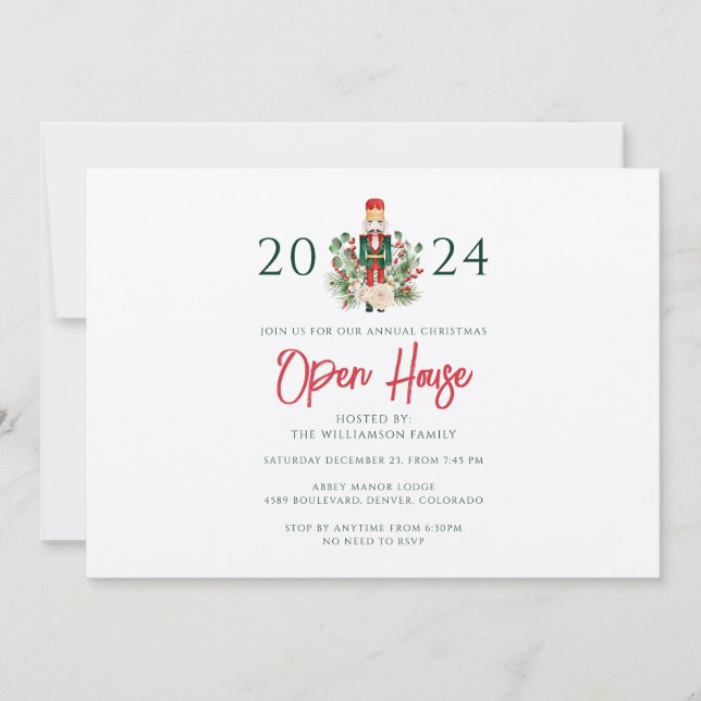 Convite Férias de Natal Festa Aberta de Noz-Cracker (Frente)