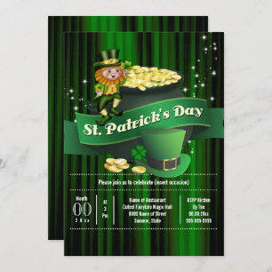 Convite Férias de St Patricks, pote de ouro irlandês