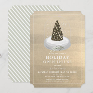 Convite Férias Douradas do Globo de Neve da Árvore de Nata