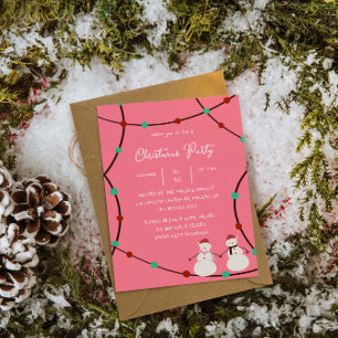 Convite Férias Felizes – Duo de Bonecos de Neve e Luzes de