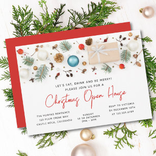 Convite Férias Festivas de inverno do Natal Moderno Open H