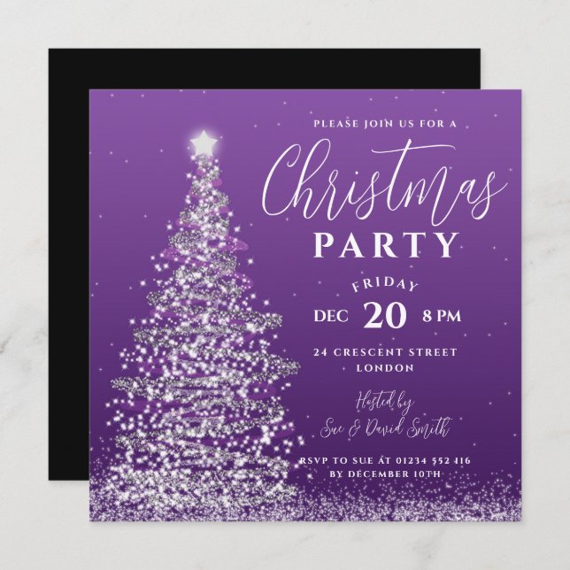 Convite Férias Púrpura de Prata do Partido das Árvores de  (Frente/Verso)