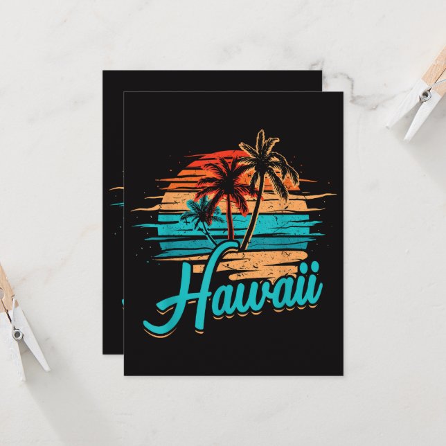 Convite Férias Tropicais nas Ilhas Havaianas (Frente/Verso In Situ)