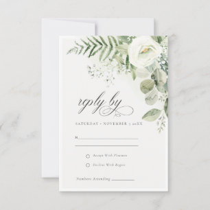 Convite Fern Eucalyptus Greenery Foliage Wedding RSVP