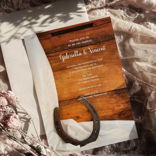 Convite Ferradura e Casamento Ocidental do País Satírico (Criador carregado)