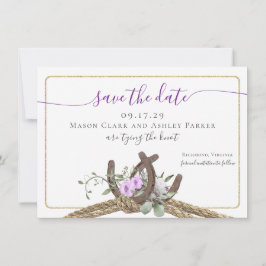 Convite Ferraduras Florais Salve a data com foto