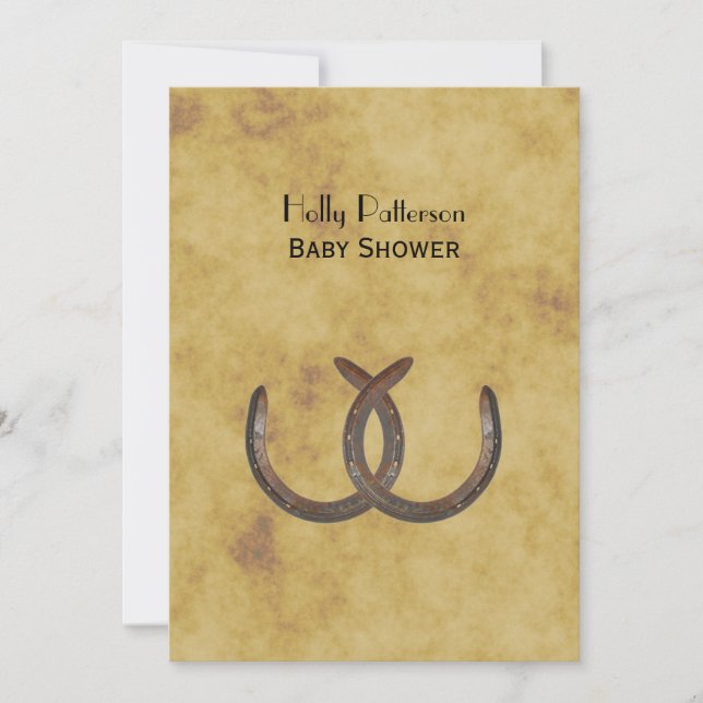 Convite Ferraduras Rústicas Ferraduras Distintas BG V Chá  (Frente)