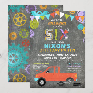 Convite Ferramentas de engrenagens mecânicas de carro Ani