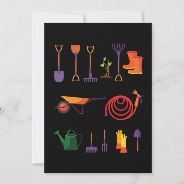 Convite Ferramentas de Jardim Plantas Jardineiras Presente (Frente)