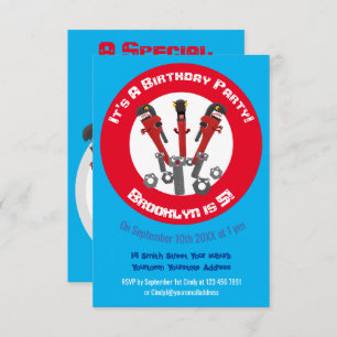 Convite Ferramentas engraçadas de monstro de wrench