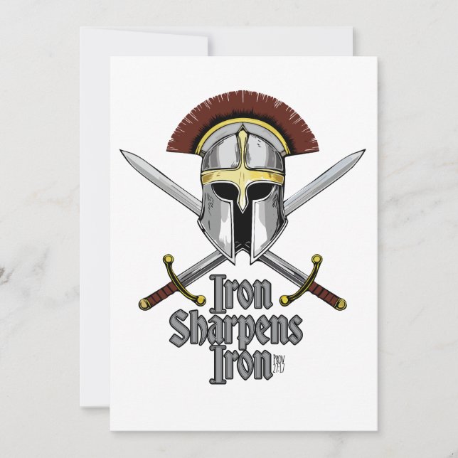 Convite Ferro Sharpens Ferro Inspiração Cristã Essencial (Frente)