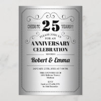 Festa 25 de Aniversário de Casamento - Preto Prate