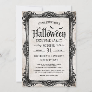 Convite Festa à Fantasia de Halloween com Moldura Ornata G