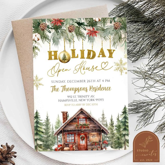 Convite Festa Aberta de Natal de inverno (Criador carregado)