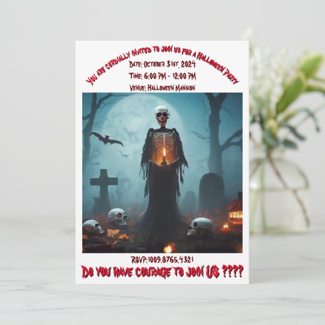 Convite Festa Adulta de Halloween (Em pé/Frente)