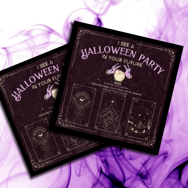 Convite Festa Adulta Tarot Halloween (Criador carregado)
