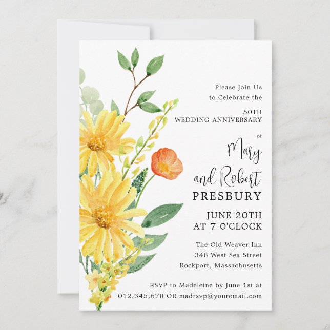 Convite Festa Amarela do 50º aniversário (Frente)