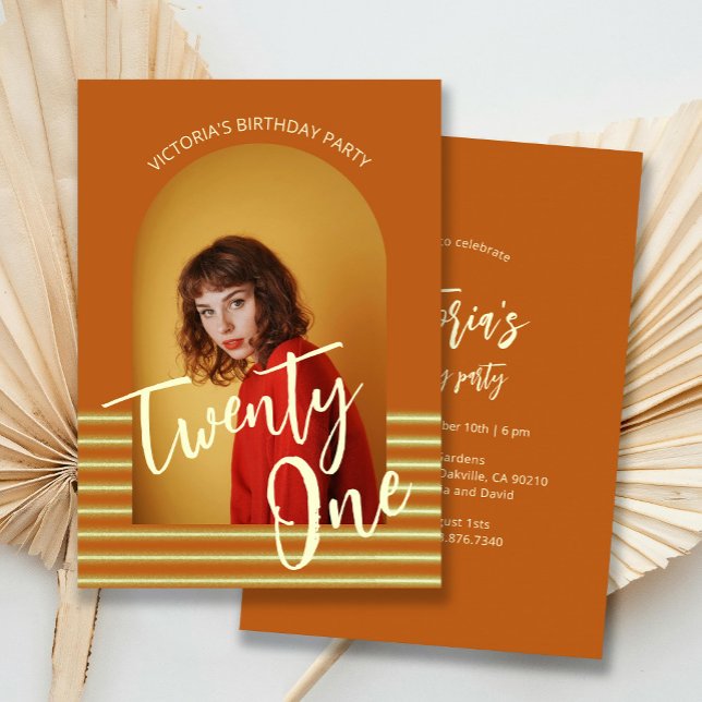 Convite Festa aniversário de 21 anos de Fotografia de Arch (Criador carregado)