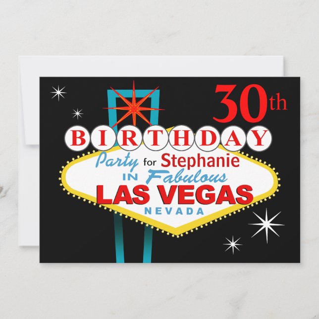 Convite Festa aniversário de 30 anos de Las Vegas (Frente)