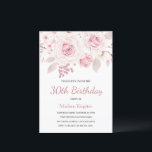 Convite Festa-aniversário de 30 anos de Rosa de mulheres e<br><div class="desc">Convite de festas de aniversário de 30 anos Elegantes Rosa Blush Cor-de-rosa Ver coleção correspondente em Niche e Nest Store</div>