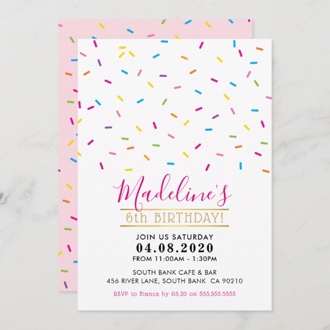 Convite FESTA aniversário de criança CONVIDAR borrachas co (Frente/Verso)