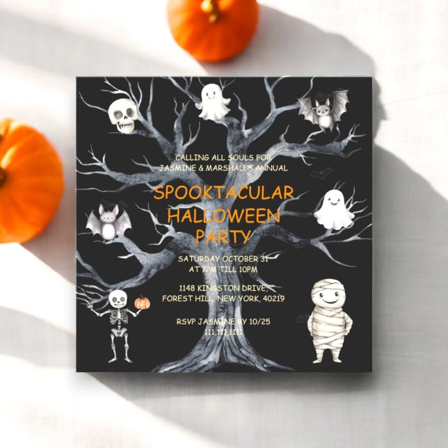 Convite Festa anual de Dia da Família (halloween costume party invitation , modern cute and ideal for kids)