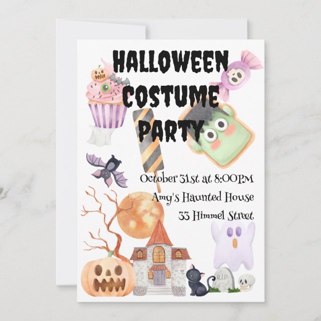 Convite Festa Anual de Figuras de Halloween (Frente)