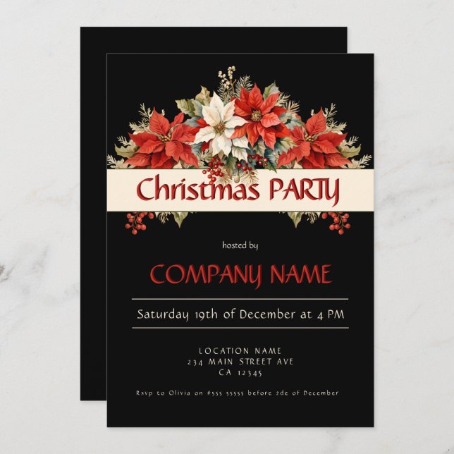 Convite Festa Anual de Natal Corporativo (Frente/Verso)