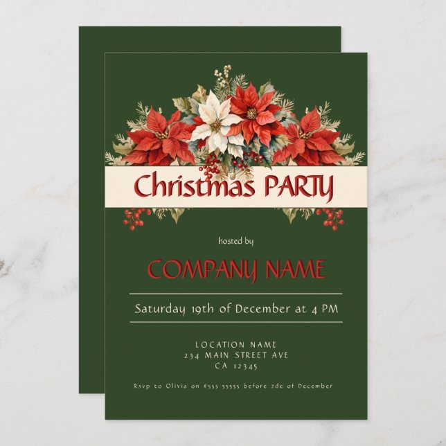Convite Festa Anual de Natal Corporativo (Frente/Verso)