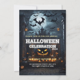 Convite Festa Anual de Pumpkin Carving Party Halloween Inv