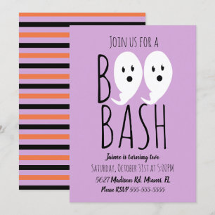 Convite Festa Assustadora de Halloween com Fantasmas Boo M