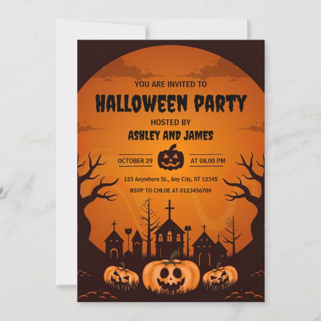 Convite Festa Assustadora do Halloween (Frente)