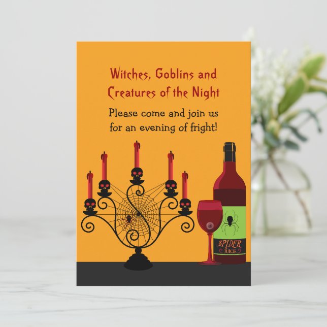 Convite Festa Assustadora do Halloween (Em pé/Frente)