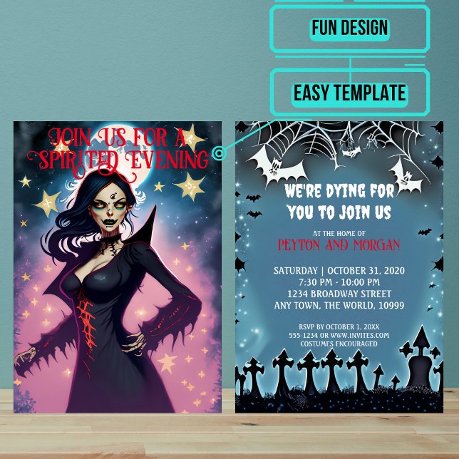 Convite Festa Atrativa de Vampiro Vampiro no Halloween (Use these awesome invitations to get your guest in the mood right away. )