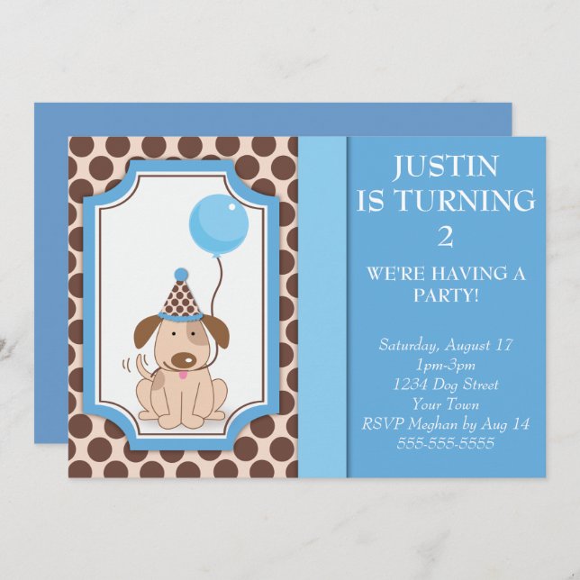 Convite Festa Azul (Frente/Verso)