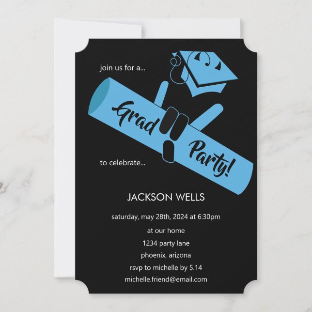 Convite Festa! Azul (Frente)