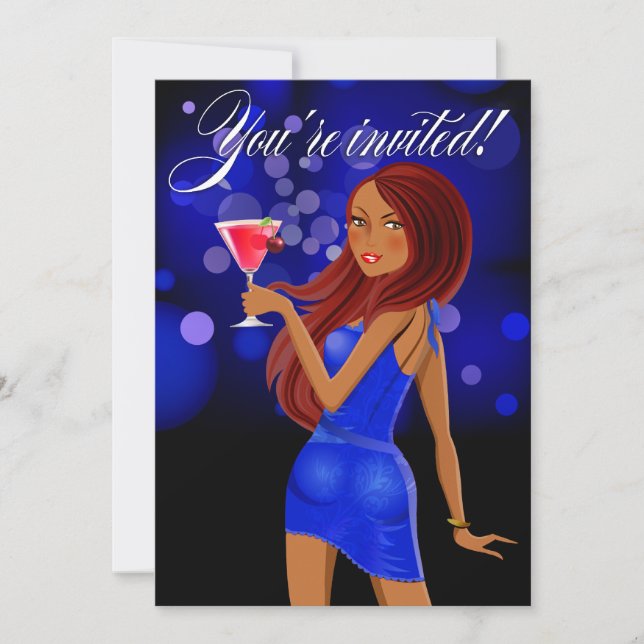 Convite Festa azul do Partido para Qualquer Propósito (Frente)