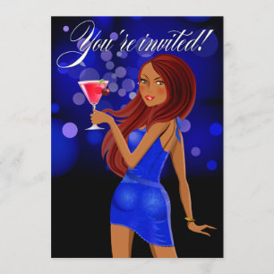 Convite Festa azul do Partido para Qualquer Propósito