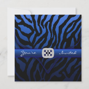 Convite Festa Azul Zebra da Marinha Real