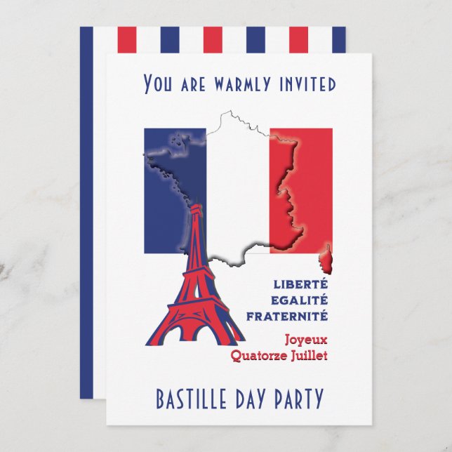 Convite Festa BASTILLE DAY (Frente/Verso)