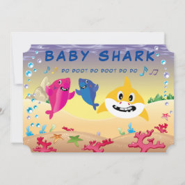 Convite Festa 🦈 Bebê de Aniversário Festa do Oceano Tubar