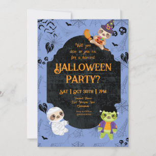 Convite Festa Bela Halloween Sloth 2