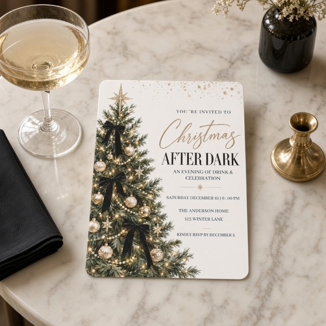 Convite Festa Black Bow Christmas After Dark (Criador carregado)