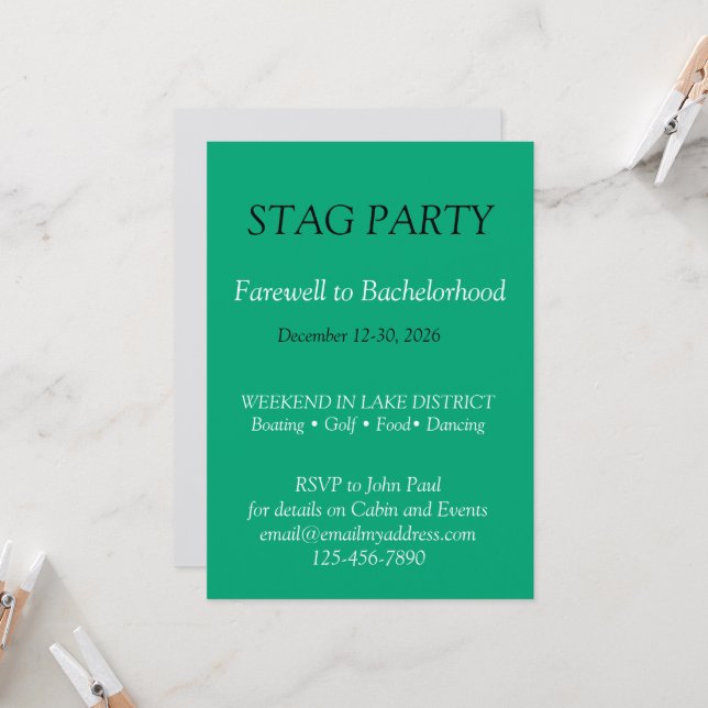 Convite FESTA Bold e na moda STAG (Frente/Verso In Situ)