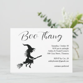 Convite Festa Branca de Halloween da Bruxa Voadora Boo Tha