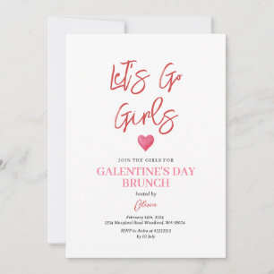 Convite Festa Brunch Jantar do Dia de Galentine Rosa Dia d